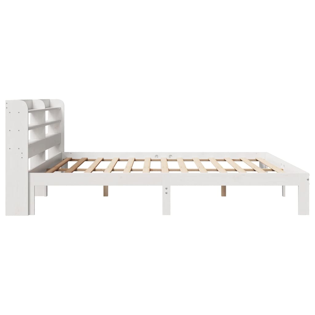 Bed Frame with Headboard without Mattress White 180x200 cm Super King